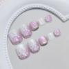 image:imageBABALAL Toe Press On Nails Short Square Blue Butterfly with Rhinestone amp Flower Accents Glossy Summer Pedicure Fake Nails for Women and Girls 24PcsJZJA012e