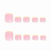 image:imageBABALAL Toe Press On Nails Short Square Blue Butterfly with Rhinestone amp Flower Accents Glossy Summer Pedicure Fake Nails for Women and Girls 24PcsJZJA012a