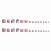 image:imageBABALAL Toe Press On Nails Short Square Blue Butterfly with Rhinestone amp Flower Accents Glossy Summer Pedicure Fake Nails for Women and Girls 24PcsJZJA012c