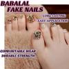 image:imageBABALAL Toe Press On Nails Short Square Blue Butterfly with Rhinestone amp Flower Accents Glossy Summer Pedicure Fake Nails for Women and Girls 24PcsJZJA012f