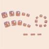 image:imageBABALAL Toe Press On Nails Short Square Blue Butterfly with Rhinestone amp Flower Accents Glossy Summer Pedicure Fake Nails for Women and Girls 24PcsJZJA012d