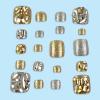 image:imageBABALAL Toe Press On Nails Short Square Blue Butterfly with Rhinestone amp Flower Accents Glossy Summer Pedicure Fake Nails for Women and Girls 24PcsJZJA012f