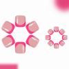 image:imageBABALAL Toe Press On Nails Short Square Blue Butterfly with Rhinestone amp Flower Accents Glossy Summer Pedicure Fake Nails for Women and Girls 24PcsSolid