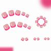 image:imageBABALAL Toe Press On Nails Short Square Blue Butterfly with Rhinestone amp Flower Accents Glossy Summer Pedicure Fake Nails for Women and Girls 24PcsSolid