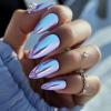 image:imageBABALAL Press On Nails Medium Almond Fake Nails Pink Rose Floral with Cat Eye Bow Accents Glossy Romantic Glue On Nails for Women and Girls 24Pcs ReusableBNKA17