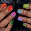 image:imageBABALAL Press On Nails Short Square Fake Nails Yellow French Tip 3D Flower amp Pearl Charm Design Glitter Bling Full Cover Glue On Nails For Women And Girls 24Pcs SummerFNr23colorful