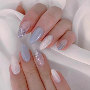 image:imageBABALAL Press On Nails Medium Almond Fake Nails Black Lace Bow with Pearl Charm Glossy Gothic Bridal Y2k Glue On Nails for Women and Girls 24Pcs ReusableBNE215