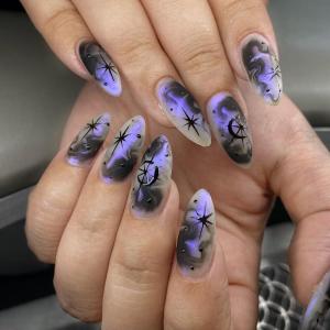 image:imageBABALAL Press On Nails Medium Almond Fake Nails Black Lace Bow with Pearl Charm Glossy Gothic Bridal Y2k Glue On Nails for Women and Girls 24Pcs ReusableBNE216