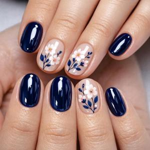 image:imageBABALAL Press On Nails Short Square Fake Nails Nude with Heart amp Green Ombre Design Glossy Minimalist Glue On Nails for Women and Girls Kids 24PcsP10404