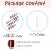 image:imageBABALAL Duck Press On Nails Purple French Tip Fake Nails With Butterfly amp Cross Charm Lavender Bling Goth Glue On Duckbill Nails For Women And Girls 24PcsDU014