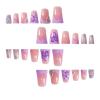 image:imageBABALAL Duck Press On Nails Purple French Tip Fake Nails With Butterfly amp Cross Charm Lavender Bling Goth Glue On Duckbill Nails For Women And Girls 24PcsDU00701