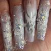 image:imageBABALAL Duck Press On Nails Purple French Tip Fake Nails With Butterfly amp Cross Charm Lavender Bling Goth Glue On Duckbill Nails For Women And Girls 24PcsDU026