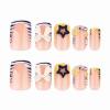 image:imageBABALAL Press On Nails Short Square Fake Nails Blue French Tip with Butterfly amp 3D Flower Glossy Tropical Summer Glue On Nails for Women and Girls 24PcsFNr16zebra