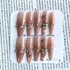 image:imageBABALAL Extra Long Stiletto Press On Nails 10Pcs Custom Fake Nails Pink Green Cat Eye with Rhinestone amp 3D Heart Charm Glossy Luxury Glam Glue On Nails for Women and Girls MBNCU105