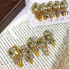 image:imageBABALAL Extra Long Stiletto Press On Nails 10Pcs Custom Fake Nails Pink Green Cat Eye with Rhinestone amp 3D Heart Charm Glossy Luxury Glam Glue On Nails for Women and Girls MBNCU113