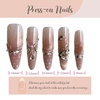 image:imageBABALAL Extra Long Stiletto Press On Nails 10Pcs Custom Fake Nails Pink Green Cat Eye with Rhinestone amp 3D Heart Charm Glossy Luxury Glam Glue On Nails for Women and Girls MBNCU105