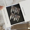 image:imageBABALAL Extra Long Stiletto Press On Nails 10Pcs Custom Fake Nails Pink Green Cat Eye with Rhinestone amp 3D Heart Charm Glossy Luxury Glam Glue On Nails for Women and Girls MBNCU103xs