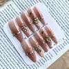image:imageBABALAL Extra Long Stiletto Press On Nails 10Pcs Custom Fake Nails Pink Green Cat Eye with Rhinestone amp 3D Heart Charm Glossy Luxury Glam Glue On Nails for Women and Girls MBNCU105