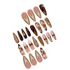 image:imageBABALAL Press On Nails Long Stiletto Fake Nails Pink French Tip with Polka Dot Black Lace Y2k Goth Glossy Coquette Aesthetic Glue On Nails 24PcsBNN01