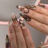 image:imageBABALAL Press On Nails Long Stiletto Fake Nails Pink French Tip with Polka Dot Black Lace Y2k Goth Glossy Coquette Aesthetic Glue On Nails 24PcsBNN01