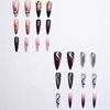 image:imageBABALAL Press On Nails Long Stiletto Fake Nails Pink French Tip with Polka Dot Black Lace Y2k Goth Glossy Coquette Aesthetic Glue On Nails 24PcsBNN02