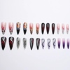 image:imageBABALAL Press On Nails Long Stiletto Fake Nails Pink French Tip with Polka Dot Black Lace Y2k Goth Glossy Coquette Aesthetic Glue On Nails 24PcsBNN02