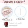image:imageBABALAL Press On Nails Long Stiletto Fake Nails Pink French Tip with Polka Dot Black Lace Y2k Goth Glossy Coquette Aesthetic Glue On Nails 24PcsBNN0201