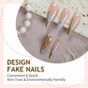 image:imageBABALAL Press On Nails Long Stiletto Fake Nails Pink French Tip with Polka Dot Black Lace Y2k Goth Glossy Coquette Aesthetic Glue On Nails 24PcsBNN02angel