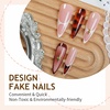 image:imageBABALAL Press On Nails Long Stiletto Fake Nails Pink French Tip with Polka Dot Black Lace Y2k Goth Glossy Coquette Aesthetic Glue On Nails 24PcsBNN02brown