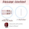 image:imageBABALAL Press On Nails Long Stiletto Fake Nails Pink French Tip with Polka Dot Black Lace Y2k Goth Glossy Coquette Aesthetic Glue On Nails 24PcsBNN02brown