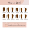 image:imageBABALAL Press On Nails Long Stiletto Fake Nails Pink French Tip with Polka Dot Black Lace Y2k Goth Glossy Coquette Aesthetic Glue On Nails 24PcsBNN02brown