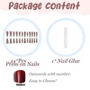 image:imageBABALAL Press On Nails Long Stiletto Fake Nails Pink French Tip with Polka Dot Black Lace Y2k Goth Glossy Coquette Aesthetic Glue On Nails 24PcsBNN03