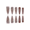 image:imageBABALAL Press On Nails Long Stiletto Fake Nails Pink French Tip with Polka Dot Black Lace Y2k Goth Glossy Coquette Aesthetic Glue On Nails 24PcsBNN03