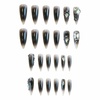 image:imageBABALAL Press On Nails Long Stiletto Fake Nails Pink French Tip with Polka Dot Black Lace Y2k Goth Glossy Coquette Aesthetic Glue On Nails 24PcsBNN03gothic