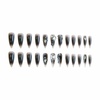 image:imageBABALAL Press On Nails Long Stiletto Fake Nails Pink French Tip with Polka Dot Black Lace Y2k Goth Glossy Coquette Aesthetic Glue On Nails 24PcsBNN03gothic