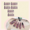image:imageBABALAL Press On Nails Long Stiletto Fake Nails Pink French Tip with Polka Dot Black Lace Y2k Goth Glossy Coquette Aesthetic Glue On Nails 24PcsBNN03pink