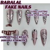 image:imageBABALAL Press On Nails Long Stiletto Fake Nails Pink French Tip with Polka Dot Black Lace Y2k Goth Glossy Coquette Aesthetic Glue On Nails 24PcsBNN03pink