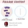 image:imageBABALAL Press On Nails Long Stiletto Fake Nails Pink French Tip with Polka Dot Black Lace Y2k Goth Glossy Coquette Aesthetic Glue On Nails 24PcsBNN04
