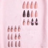 image:imageBABALAL Press On Nails Long Stiletto Fake Nails Pink French Tip with Polka Dot Black Lace Y2k Goth Glossy Coquette Aesthetic Glue On Nails 24PcsBNN0401