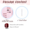image:imageBABALAL Press On Nails Long Stiletto Fake Nails Pink French Tip with Polka Dot Black Lace Y2k Goth Glossy Coquette Aesthetic Glue On Nails 24PcsBNN0401