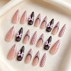 image:imageBABALAL Press On Nails Long Stiletto Fake Nails Pink French Tip with Polka Dot Black Lace Y2k Goth Glossy Coquette Aesthetic Glue On Nails 24PcsBNN0401