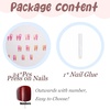 image:imageBABALAL Press On Nails Long Stiletto Fake Nails Pink French Tip with Polka Dot Black Lace Y2k Goth Glossy Coquette Aesthetic Glue On Nails 24PcsBNN06