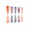 image:imageBABALAL Press On Nails Long Stiletto Fake Nails Pink French Tip with Polka Dot Black Lace Y2k Goth Glossy Coquette Aesthetic Glue On Nails 24PcsBNN07