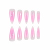 image:imageBABALAL Press On Nails Long Stiletto Fake Nails Pink French Tip with Polka Dot Black Lace Y2k Goth Glossy Coquette Aesthetic Glue On Nails 24PcsBNN08