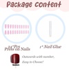 image:imageBABALAL Press On Nails Long Stiletto Fake Nails Pink French Tip with Polka Dot Black Lace Y2k Goth Glossy Coquette Aesthetic Glue On Nails 24PcsBNN08