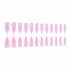 image:imageBABALAL Press On Nails Long Stiletto Fake Nails Pink French Tip with Polka Dot Black Lace Y2k Goth Glossy Coquette Aesthetic Glue On Nails 24PcsBNN08