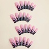 image:imageBABALAL Press On Nails Long Stiletto Fake Nails Pink French Tip with Polka Dot Black Lace Y2k Goth Glossy Coquette Aesthetic Glue On Nails 24PcsBNN08flame
