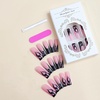 image:imageBABALAL Press On Nails Long Stiletto Fake Nails Pink French Tip with Polka Dot Black Lace Y2k Goth Glossy Coquette Aesthetic Glue On Nails 24PcsBNN08flame
