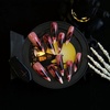 image:imageBABALAL Press On Nails Long Stiletto Fake Nails Pink French Tip with Polka Dot Black Lace Y2k Goth Glossy Coquette Aesthetic Glue On Nails 24PcsBNN10
