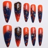 image:imageBABALAL Press On Nails Long Stiletto Fake Nails Pink French Tip with Polka Dot Black Lace Y2k Goth Glossy Coquette Aesthetic Glue On Nails 24PcsBNN13